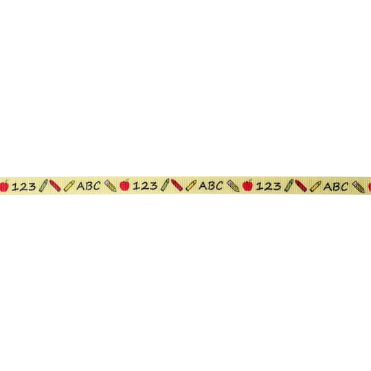 3/8" x 7yd. Grosgrain ABC & 123 Ribbon by Celebrate It™